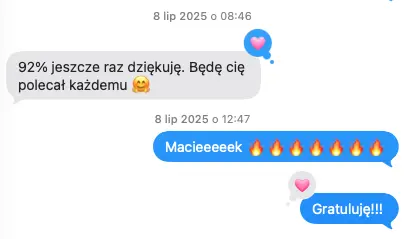 Prawdziwa wiadomość lub potwierdzenie wyniku 92% ucznia Ars Chemica